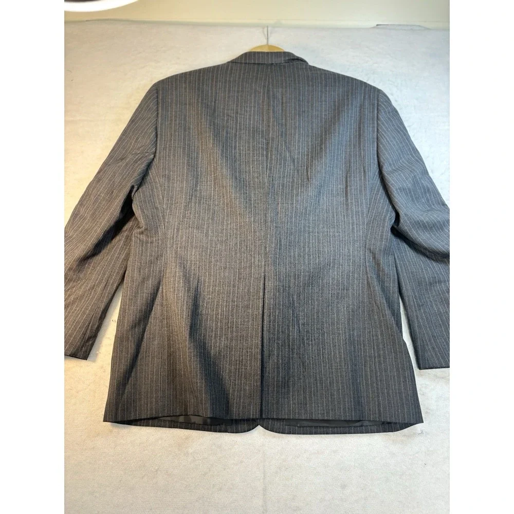 Versini Pinstripe Suit Coat Mens 42 Short  Gray Pinstripe Blazer Sport Coat Wool